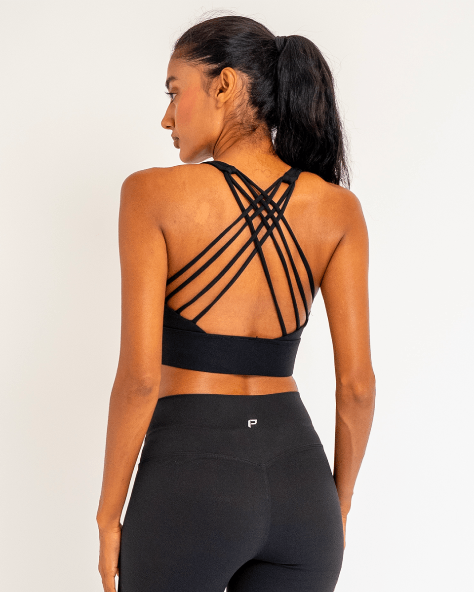 PilaNova Airy Active Strap Top – Fit & Breathable – Black - PilaNova