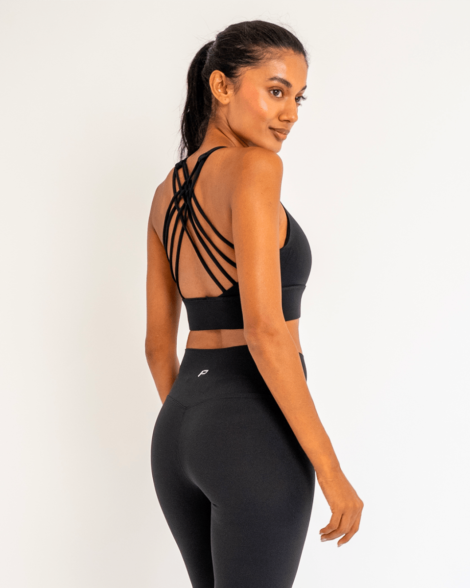 PilaNova Airy Active Strap Top – Fit & Breathable – Black - PilaNova
