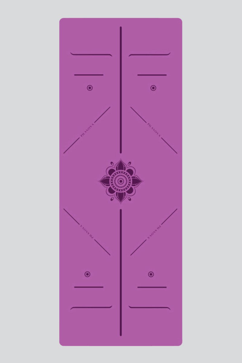PilaNova Blossoming Lotus Yoga Mat – Non - Slip & Durable - Purple - PilaNova