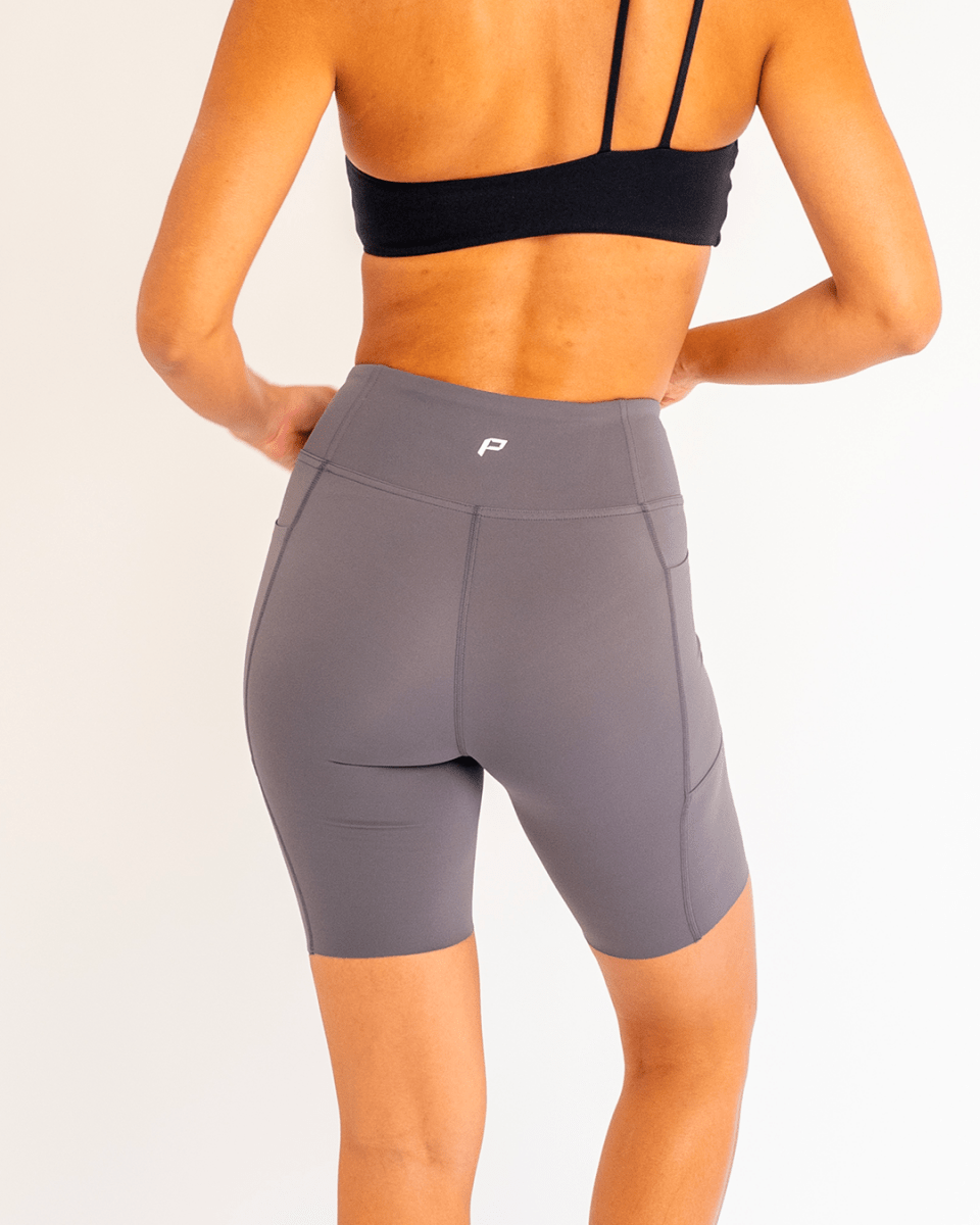 PilaNova Burgundy Bike Shorts – Maximum Comfort & Style – Light Gray - PilaNova