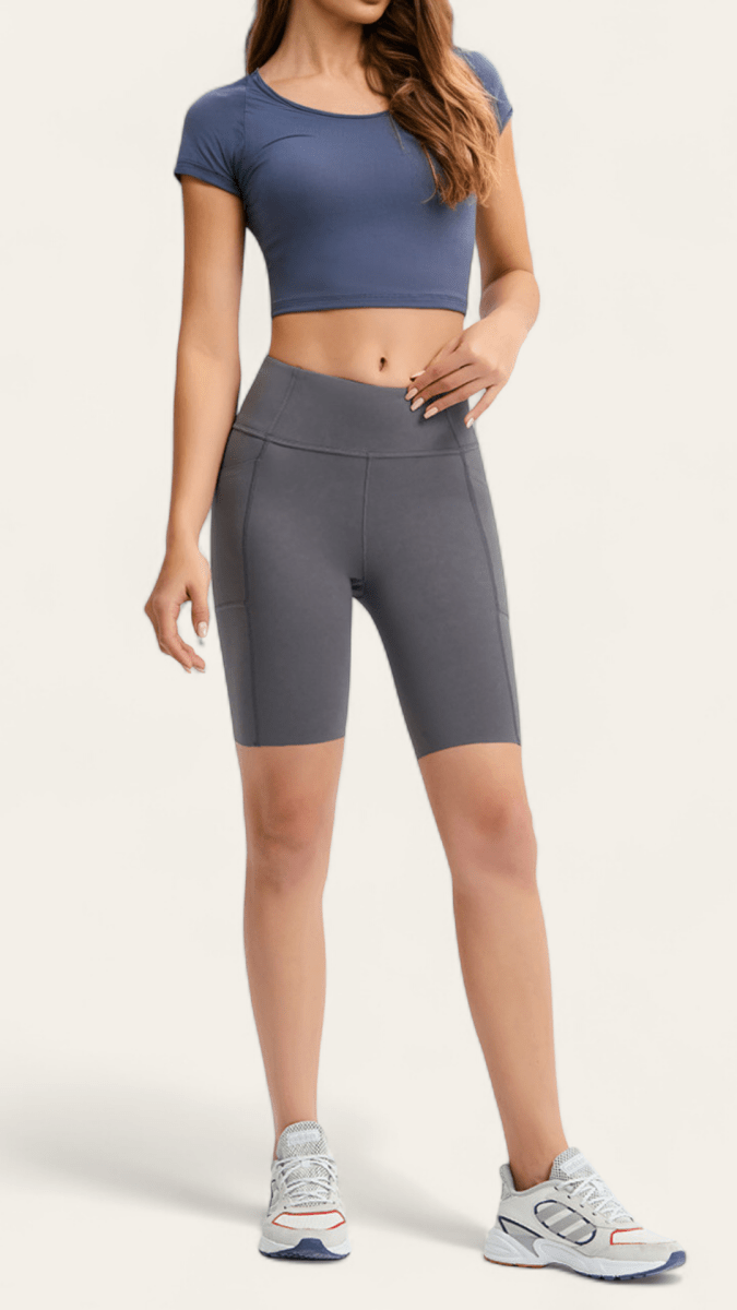 PilaNova Burgundy Bike Shorts – Maximum Comfort & Style – Light Gray - PilaNova