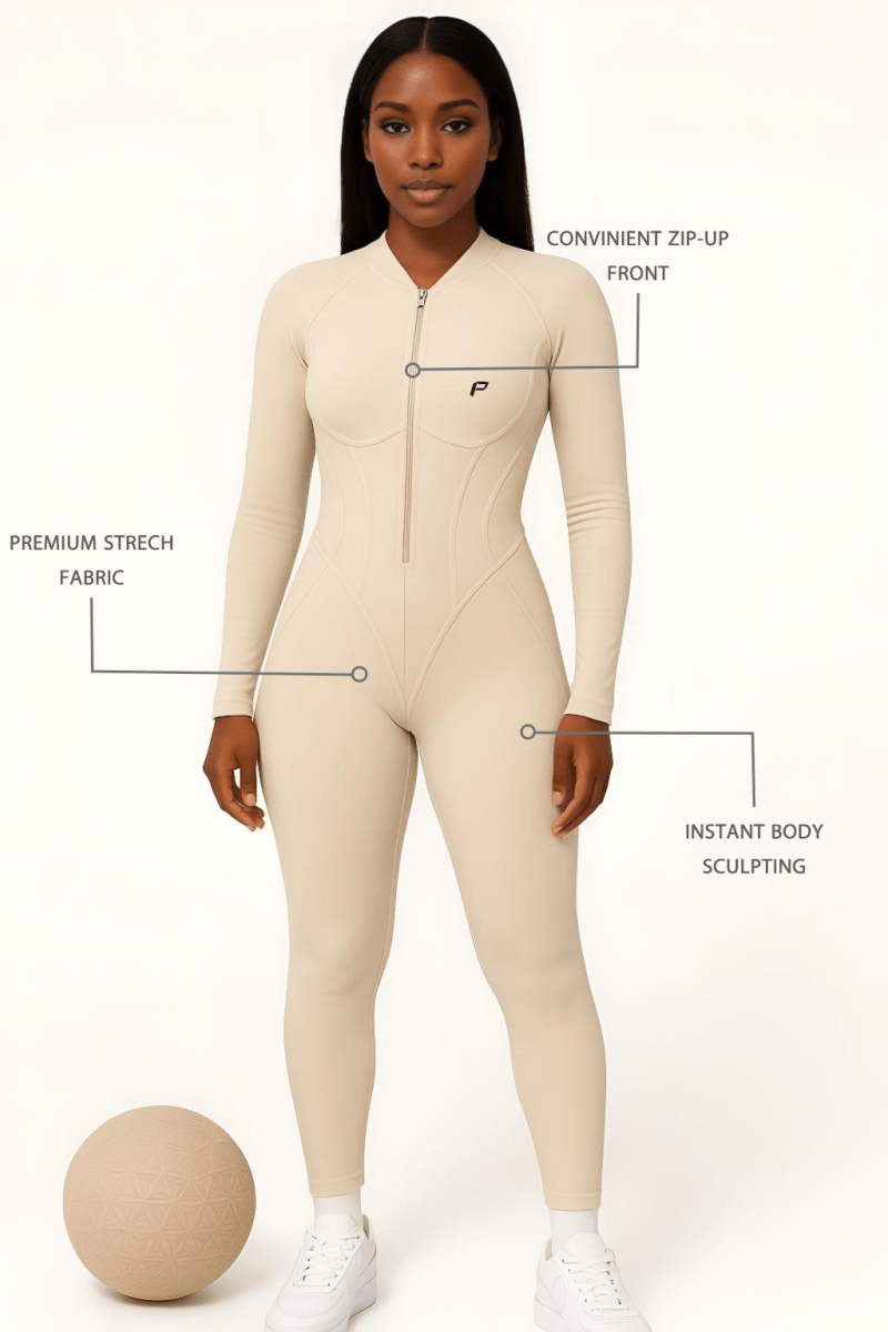 PilaNova Closed - Back Catsuit – Contouring & Sophisticated – Ivory - PilaNova