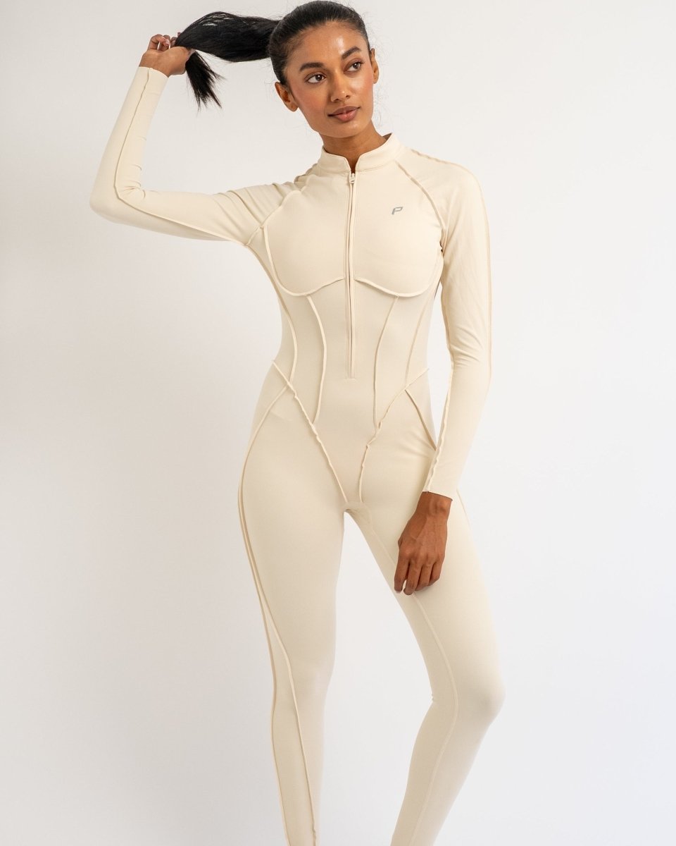 PilaNova Closed - Back Catsuit – Contouring & Sophisticated – Ivory - PilaNova