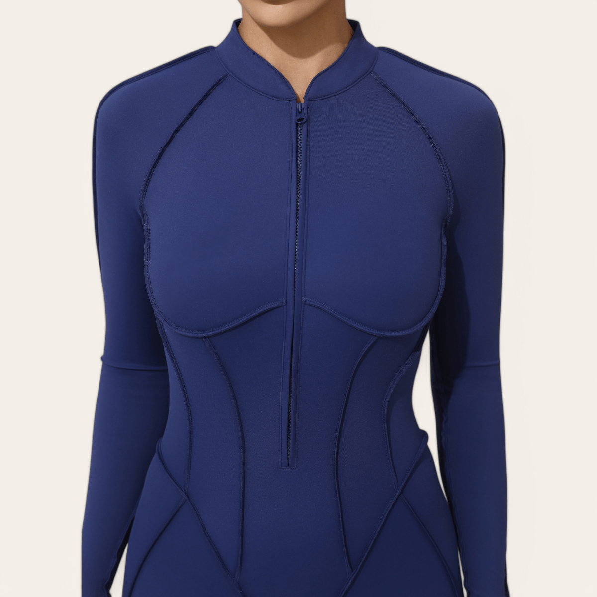 PilaNova Contour Stitch Catsuit – Sculpting & Stretchy – Blue - PilaNova
