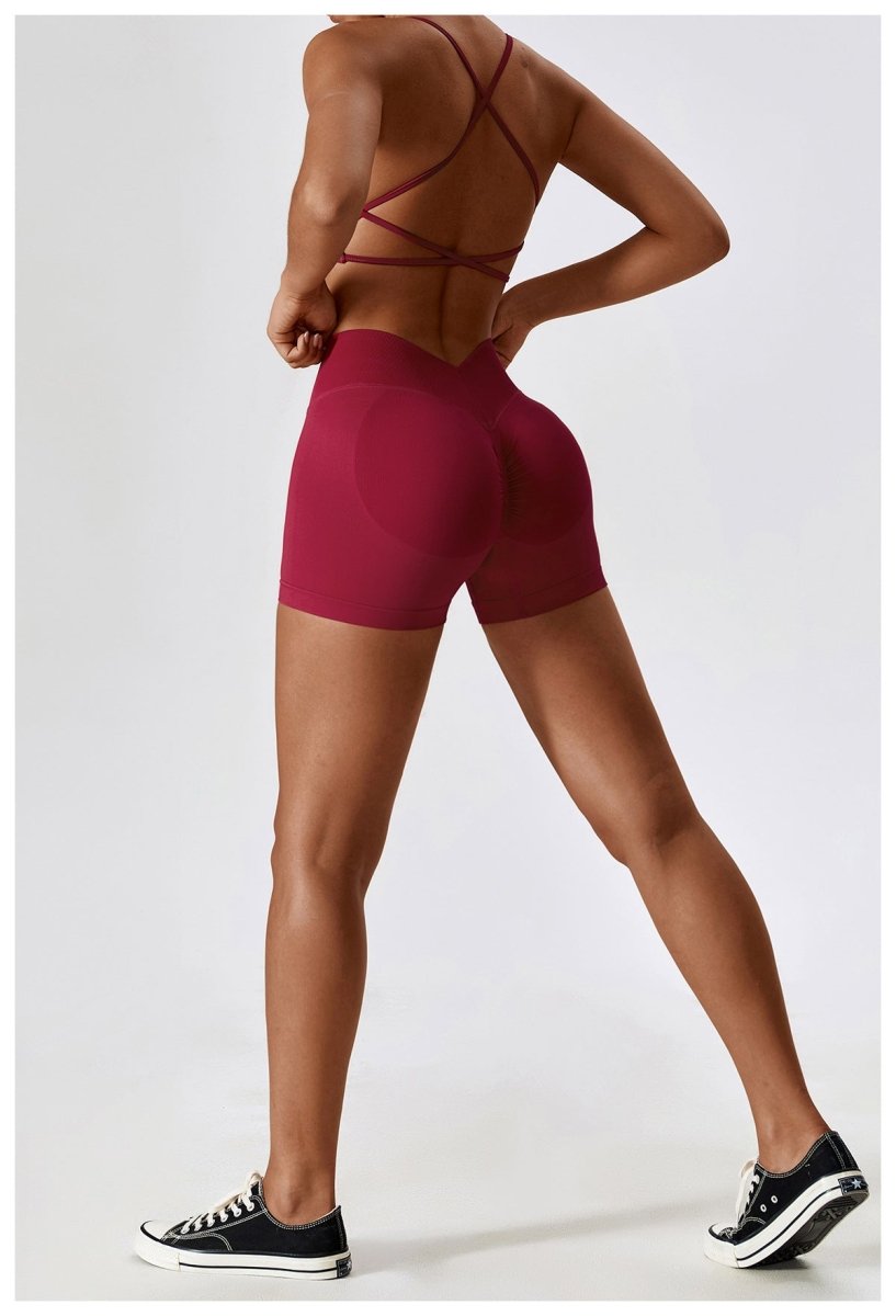 PilaNova Criss Cross Back Top – Built - In Support & Elegant – Bordeaux - PilaNova