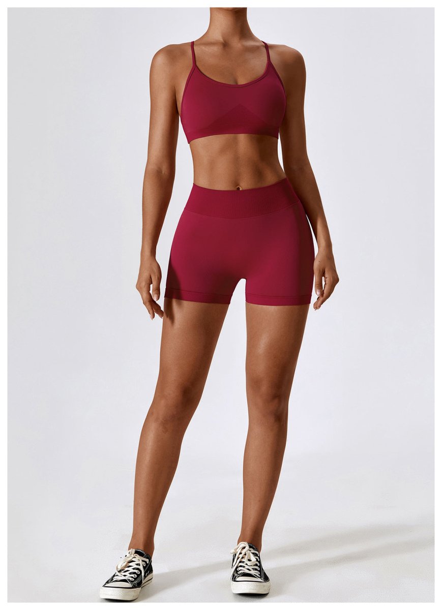 PilaNova Criss Cross Back Top – Built - In Support & Elegant – Bordeaux - PilaNova