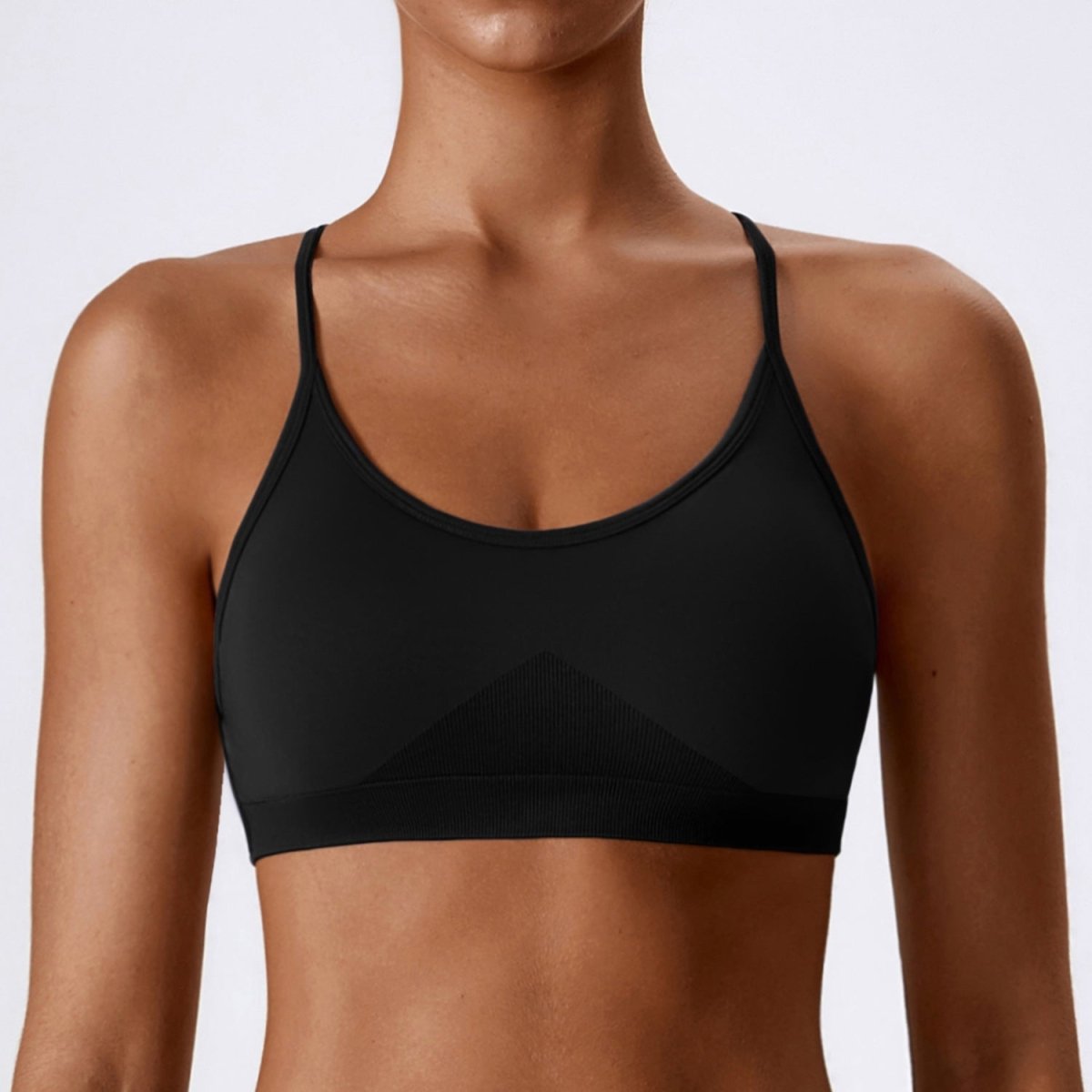 PilaNova Criss Cross Back Top – Elegant Design & Supportive – Black - PilaNova