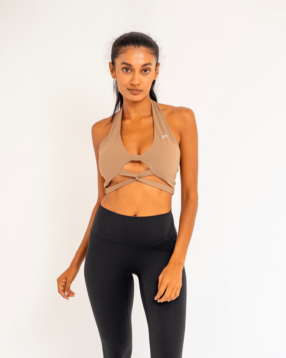 PilaNova Fresh Green Strappy Top – Soft & Sleek – Beige - PilaNova