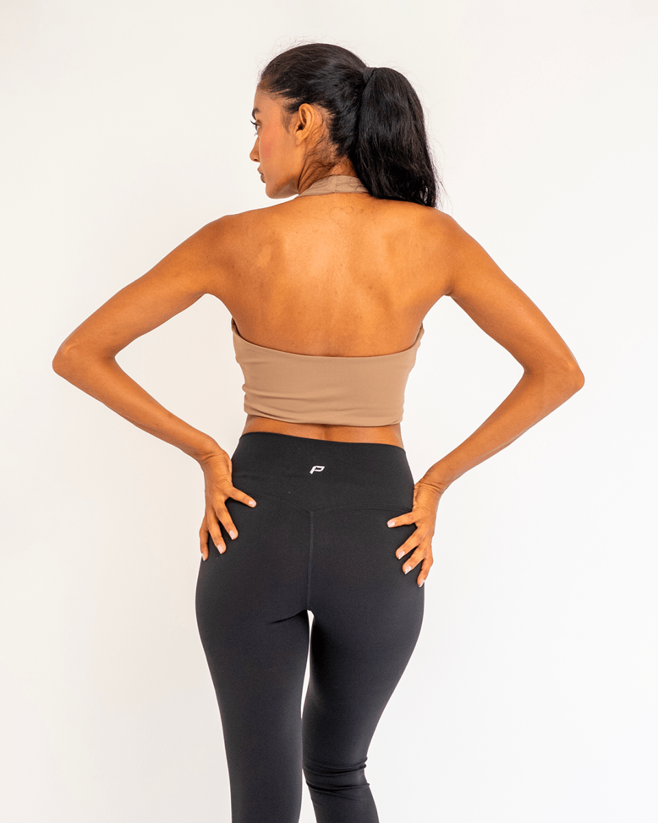 PilaNova Fresh Green Strappy Top – Soft & Sleek – Beige - PilaNova