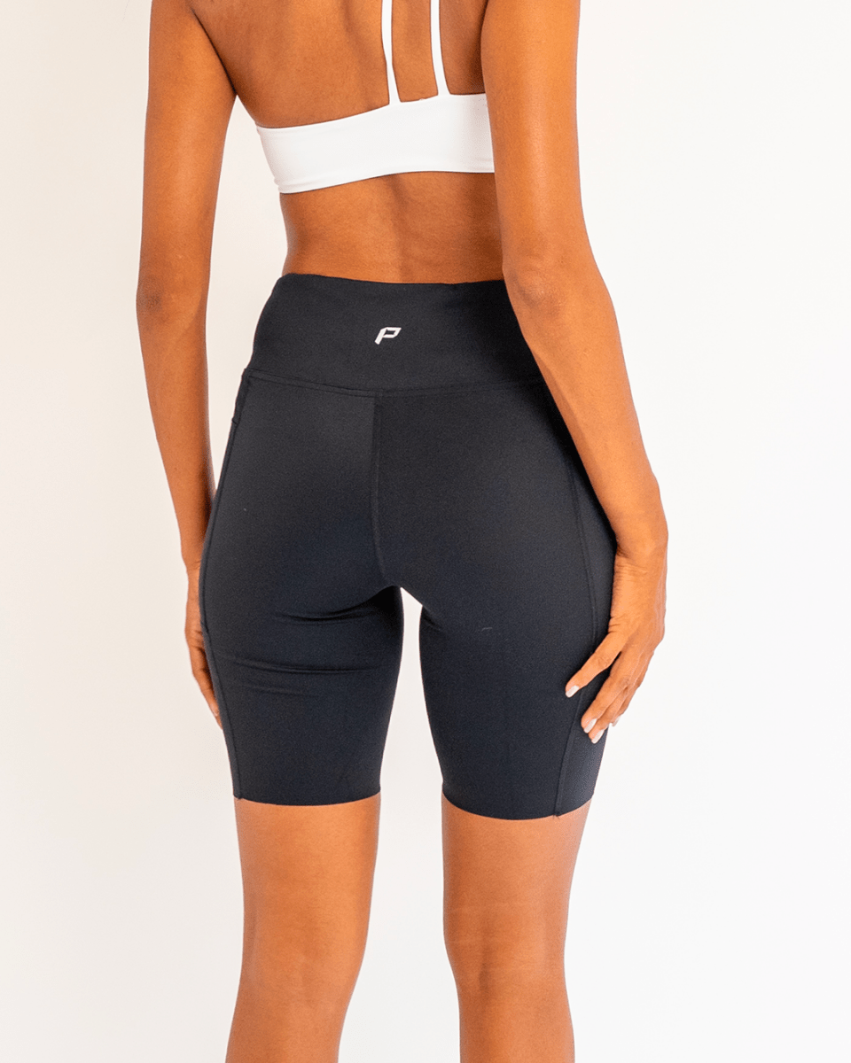 PilaNova High - Waisted Bike Shorts – Breathable & Stretchable – Black - PilaNova