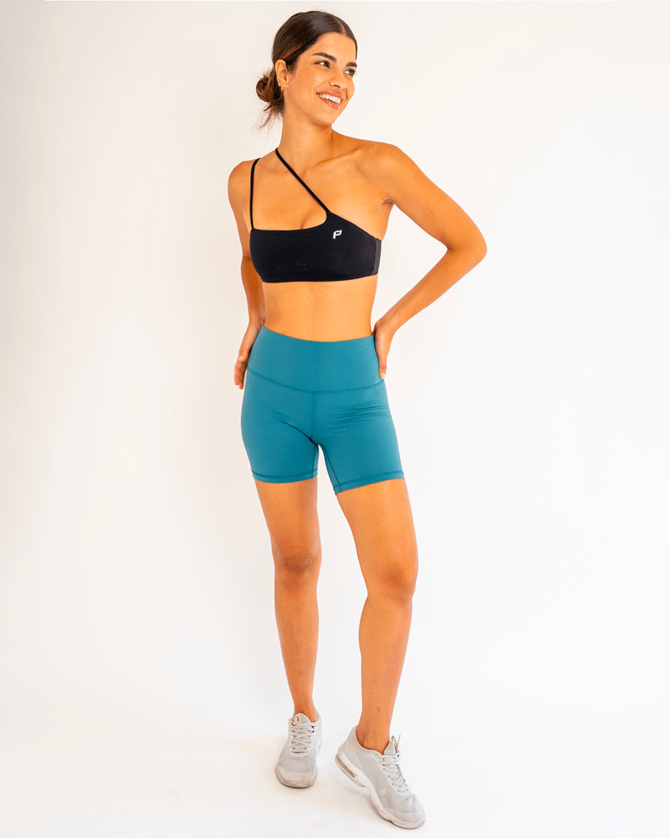 PilaNova High - Waisted Shorts – Buttery Soft & Lifting – Blue - PilaNova
