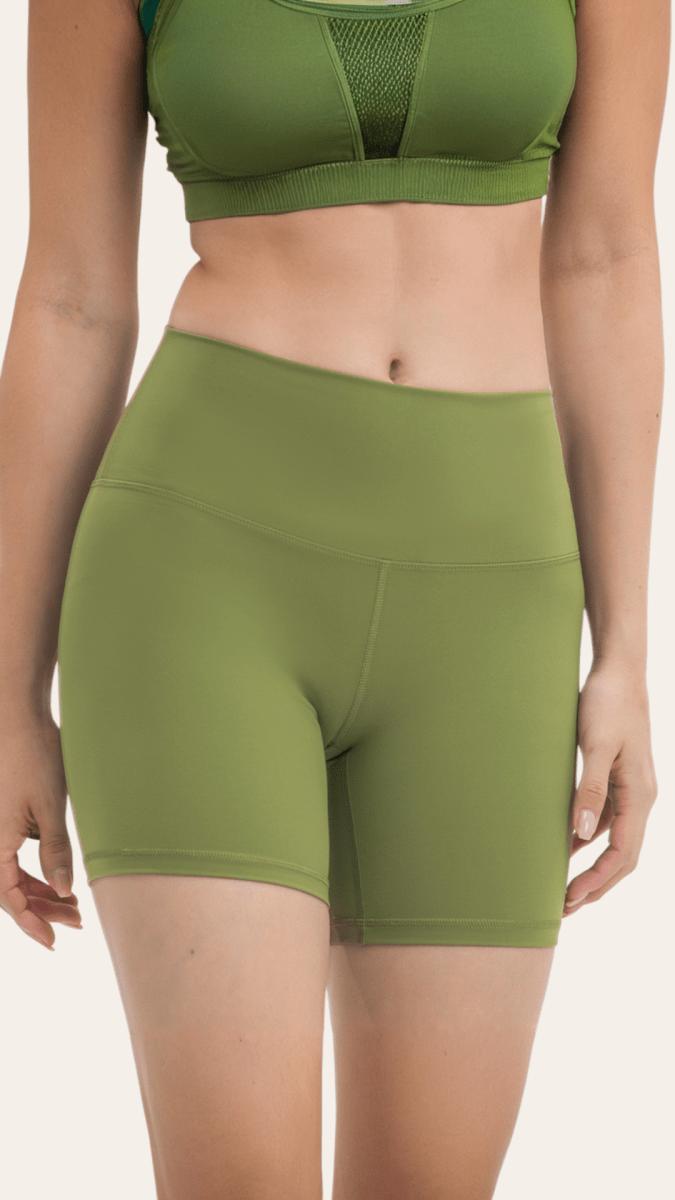 PilaNova High - Waisted Shorts – Buttery Soft & Stylish – Lush Green - PilaNova
