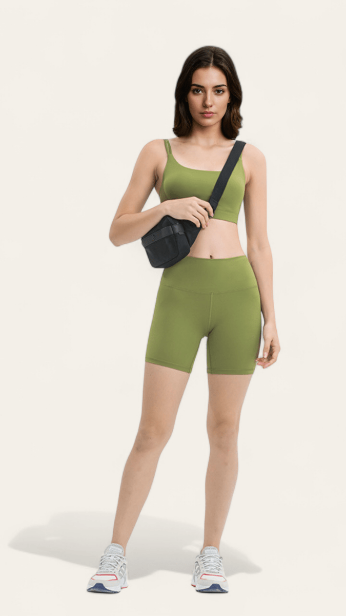 PilaNova High - Waisted Shorts – Buttery Soft & Stylish – Lush Green - PilaNova