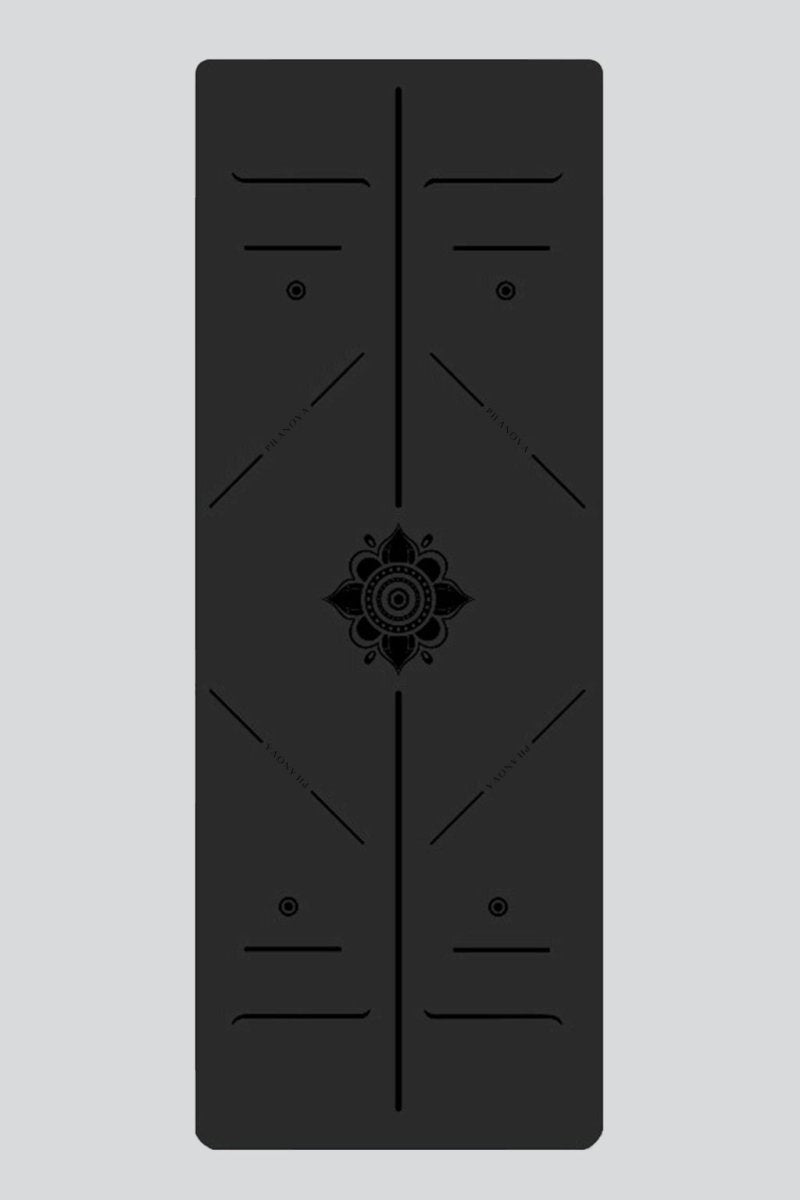 PilaNova Mindful Garden Yoga Mat – Non - Slip & Eco - Friendly – Black - PilaNova
