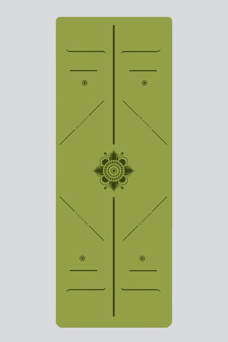 PilaNova Paisley Passion Yoga Mat – Non - Slip & Eco - Friendly – Olive - PilaNova