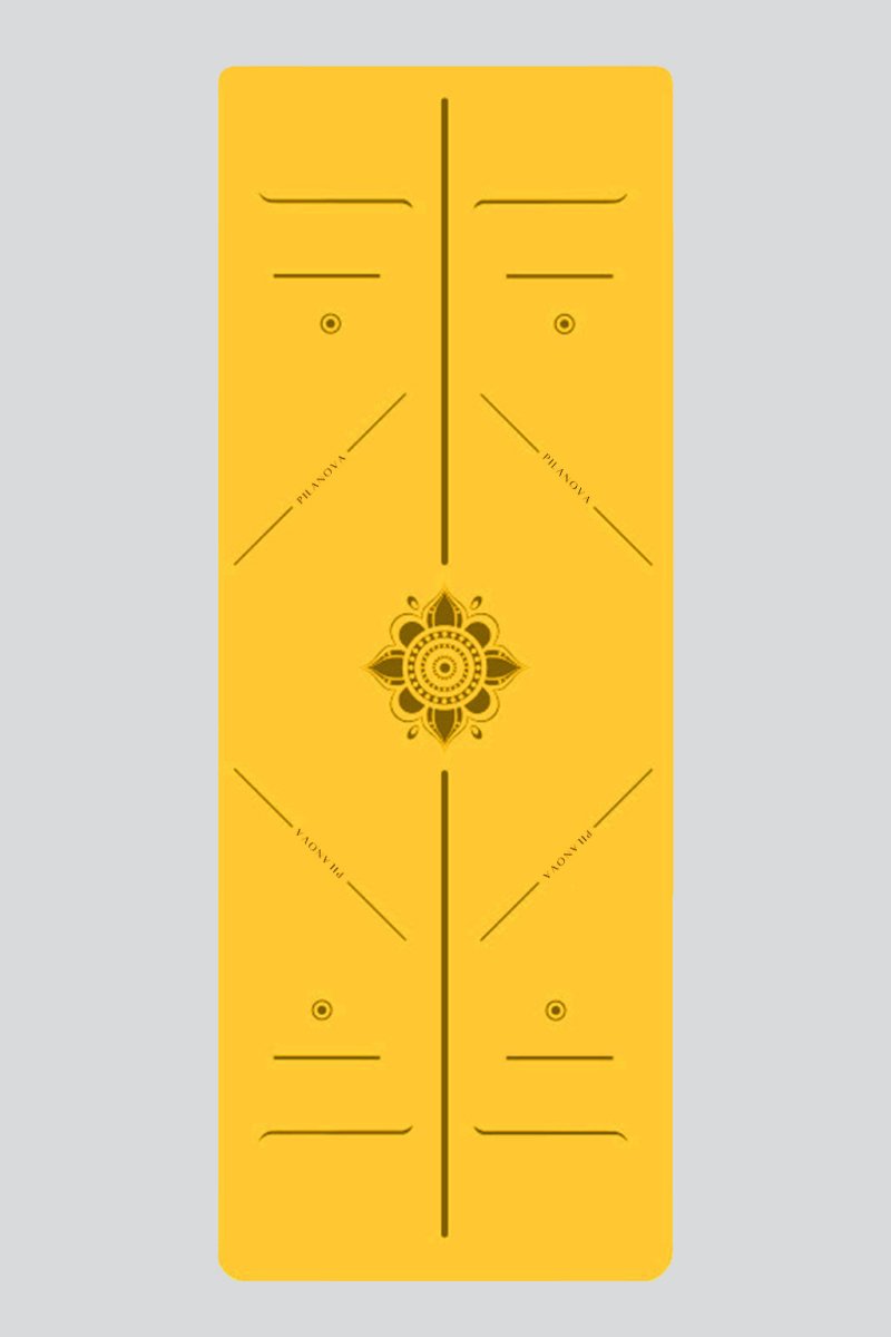 PilaNova Radiant Sun Yoga Mat – Non - Slip & Eco - Friendly - Yellow - PilaNova