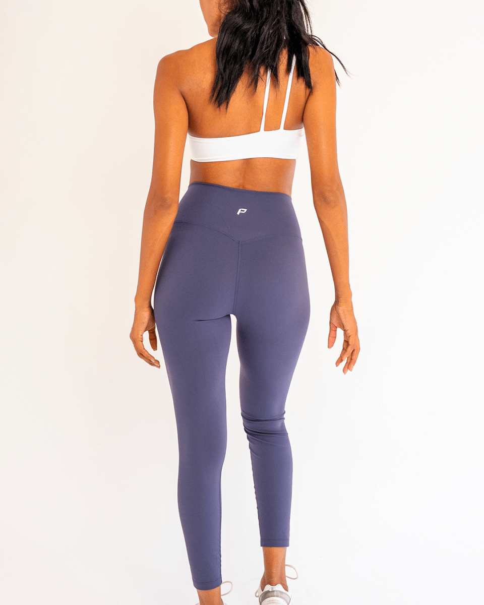 PilaNova Stirrup Leggings – Sleek Fit & Bold Straps – Purple - PilaNova