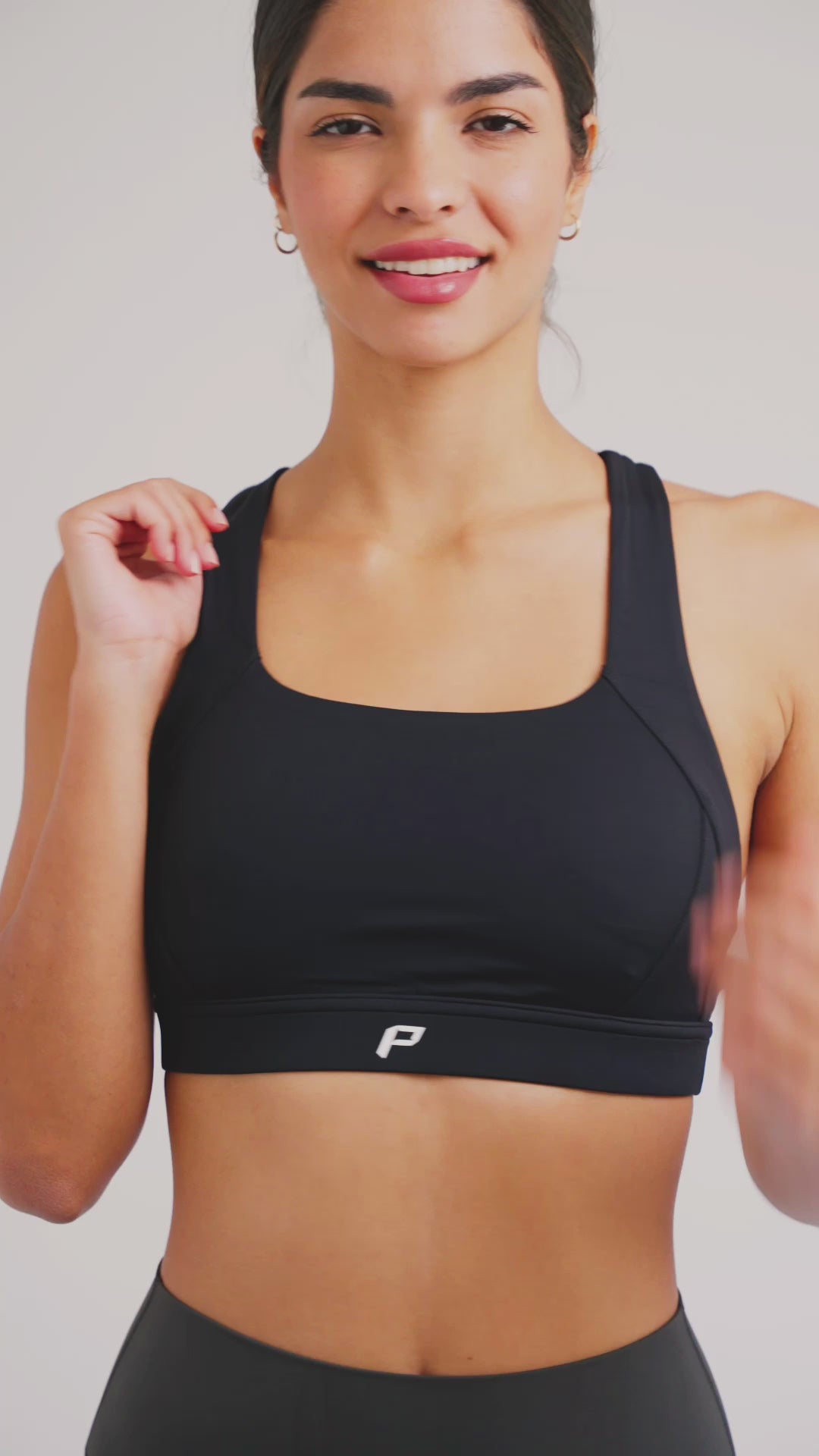 Load video: PilaNova Push Up Bra – Premium Support &amp; Crossover – Black